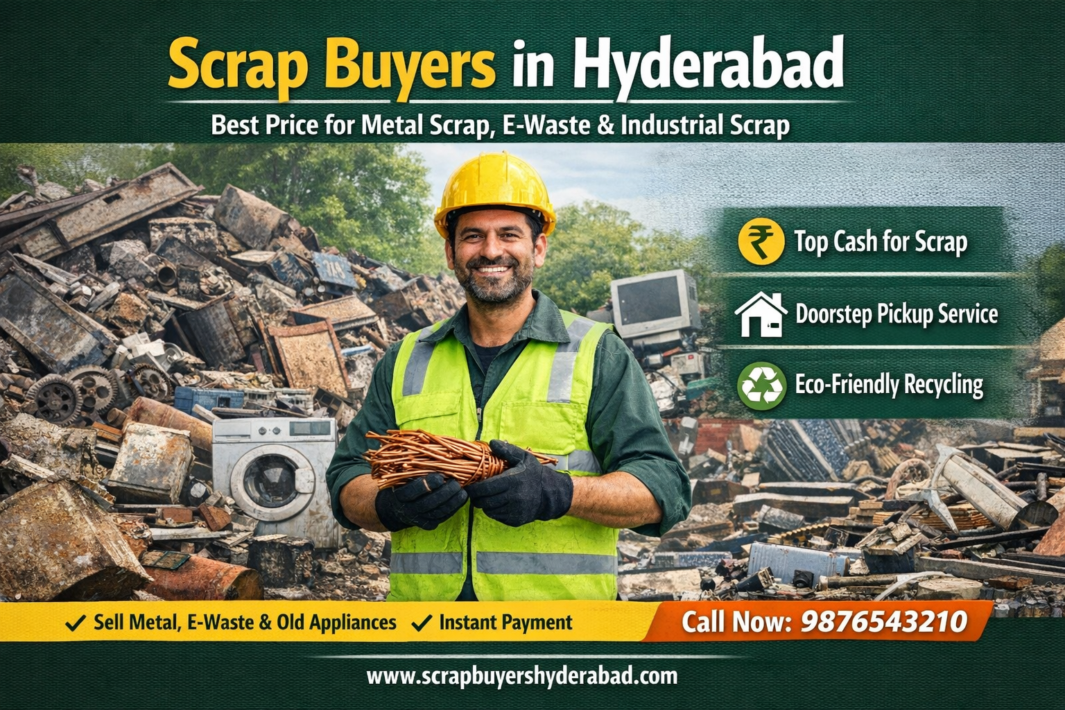 Scrap Buyers in Scrap buyers in Hyderabad collecting metal scrap and electronic waste for recycling services